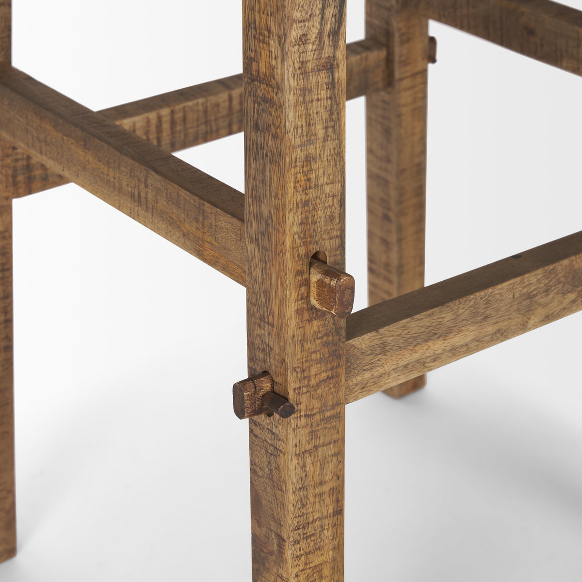 Rosie Large Brown Wood End Table, Side & End Table by Mercana, 26" length x 26" width x 26" height View 7