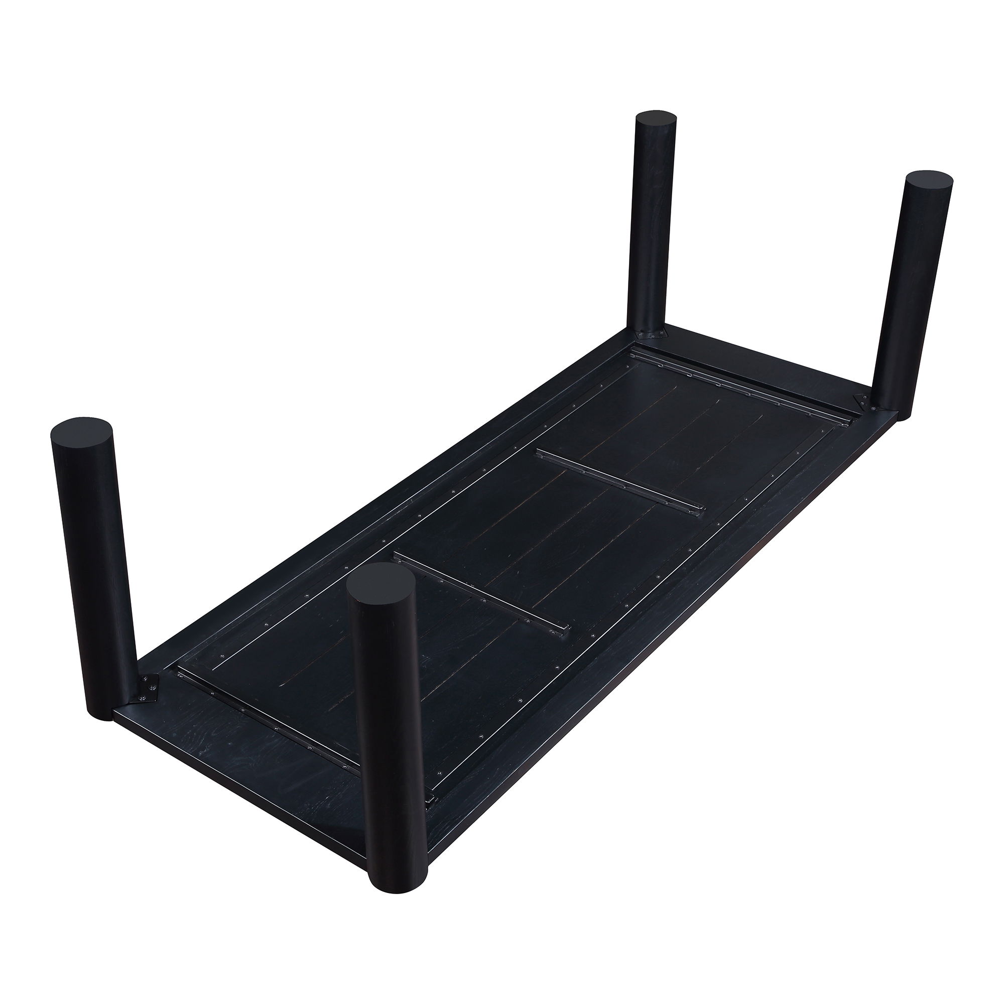 Post Large Dining Table Black, by Moe's Home, 96" width x 29" height x 39" depth View 6