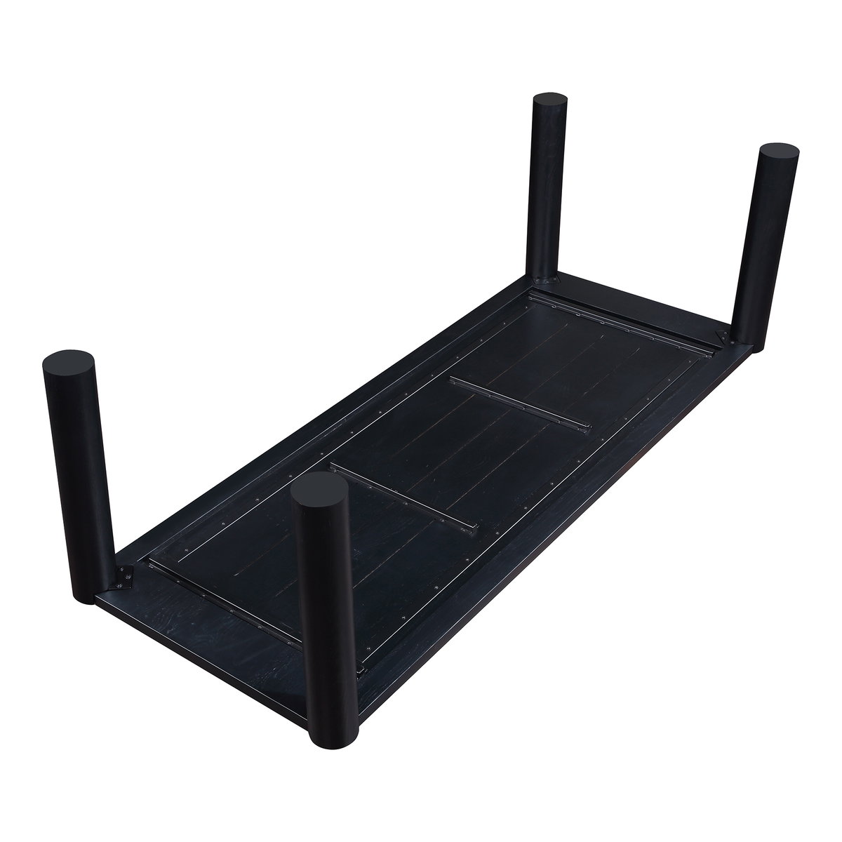Post Large Dining Table Black, by Moe's Home, 96" width x 29" height x 39" depth View 6