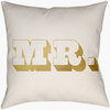 Mr & Mrs Accent Pillow, Decorative Pillow by Surya, 18" length x 18" width thumbnail