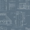 The Market Blue & White Wallpaper, by York Wall, 33' length x 1'8.5" width x 0.02" depth thumbnail