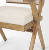 Topanga Open Back Dining Arm Chair | Cream Fabric with Wooden, Dining Chair by Mercana, 23" length x 23.25" width x 31.75" height thumbnail 11