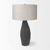 Piven Black with Gray Wash Textured Ceramic Table Lamp, by Mercana, 18" length x 18" width x 29.5" height thumbnail 5