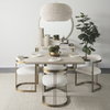 Faye 48'L x 48'W Square Dining Table | Modern | Beige Wood & Antique Gold Metal | Seats 4, by Mercana, 48" length x 48" width x 30" height thumbnail 2
