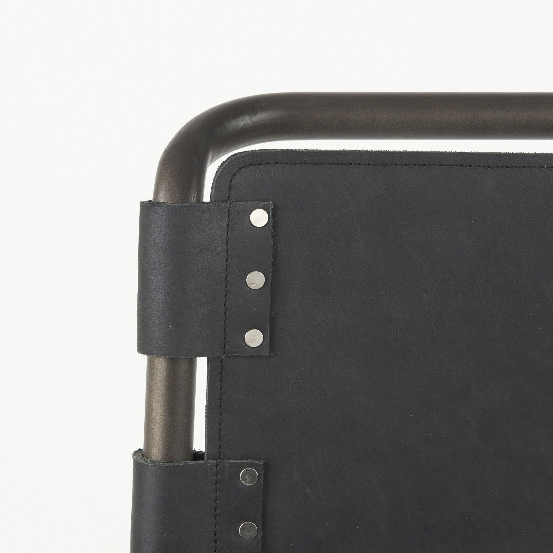 Berbick 21L x 25W x 38H Black Leather with Iron Frame Counter Stool, Counter & Bar Stool by Mercana, 20.5" length x 24.8" width x 39" height View 7