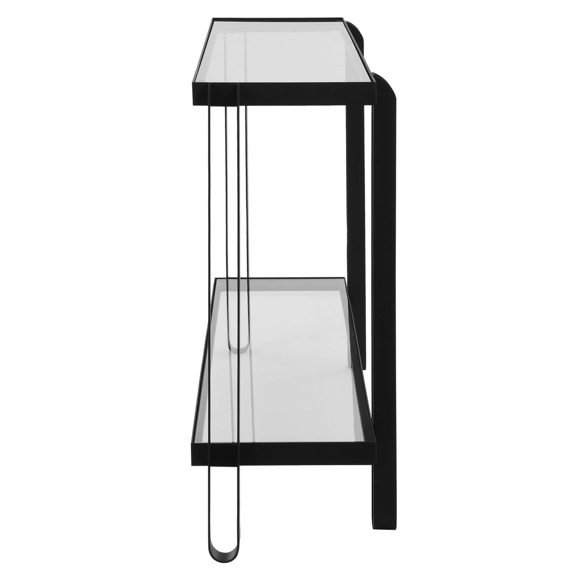 Shadow Black Iron Console Table, by Uttermost, 55.25" width x 32.25" height x 13.62" depth View 6