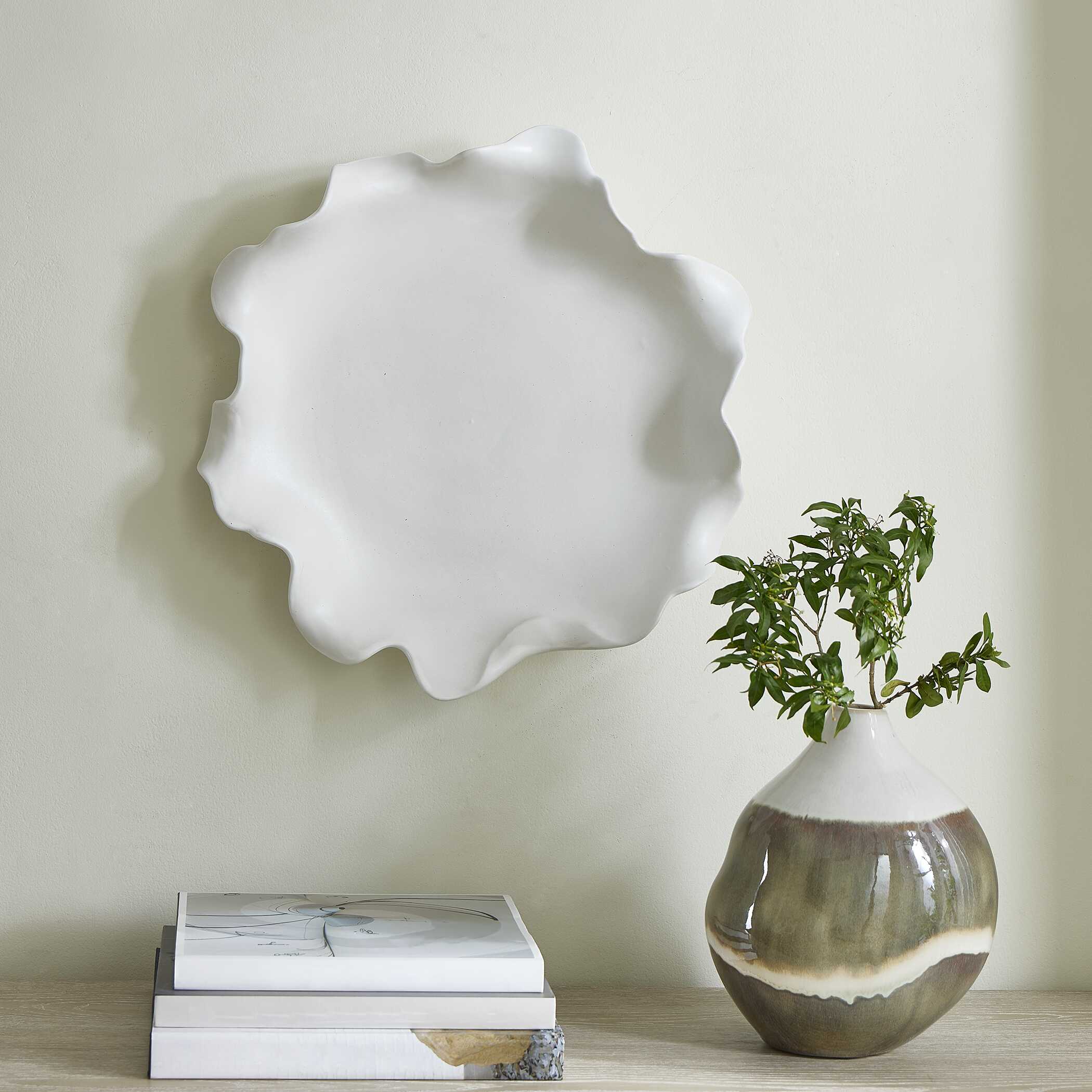 Wave Crest White Outdoor Bowl large image 