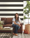 Canvas Stripe Black & White Wallpaper, by York Wall, 27' length x 2'3" width x 0.02" depth thumbnail 3