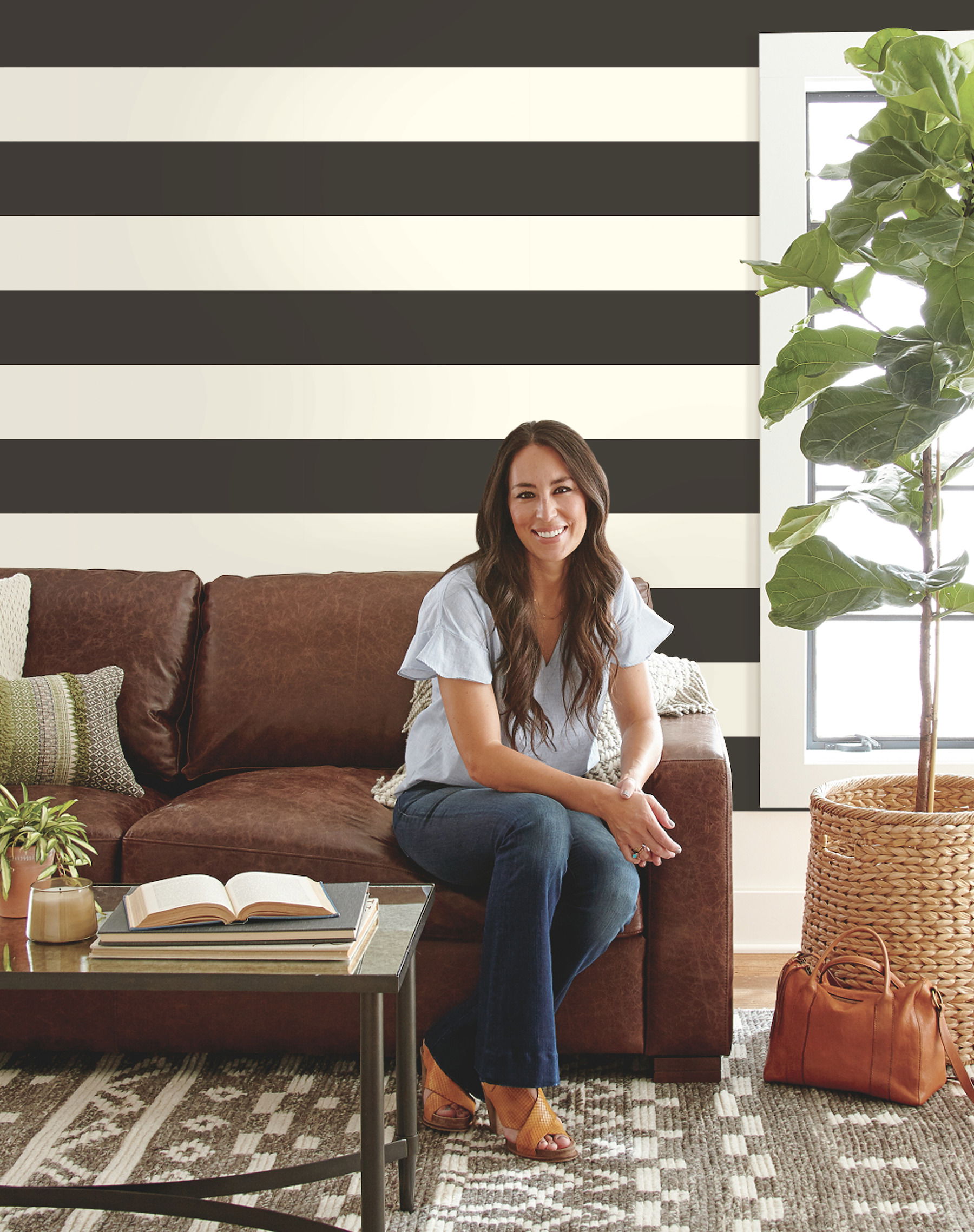 Canvas Stripe Black & White Wallpaper large image 