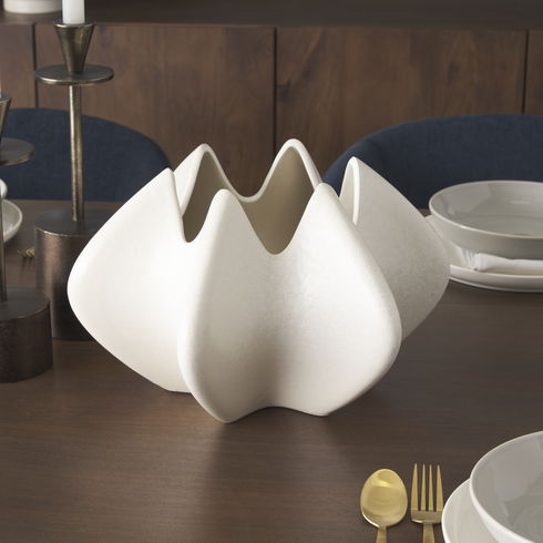 Ulrich Sculptural Cream Glazed Ceramic Vase