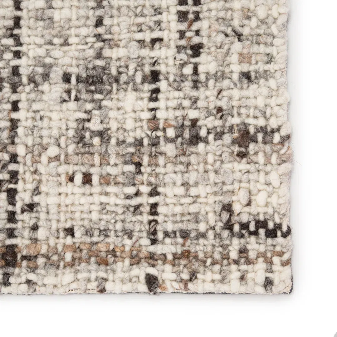 Coltrane Handmade Solid Gray/ Ivory Area Rug (5'X8') large image 