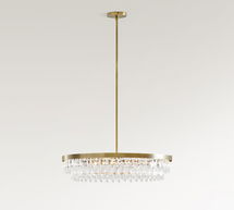 Online Designer Bathroom Clarissa Modern Round Chandelier, Vintage Brass