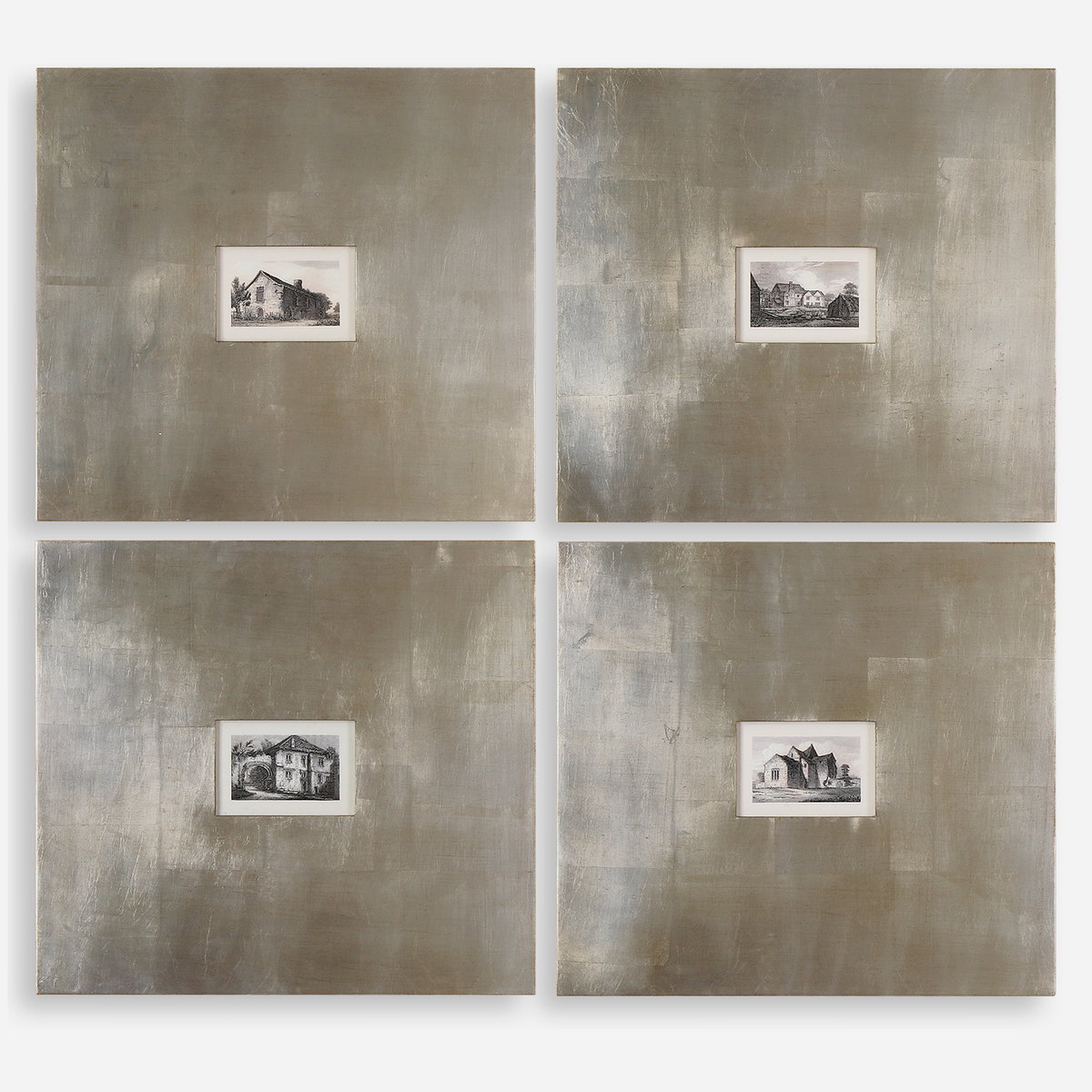 Historical Buildings Framed Art Set/4, Painting by Uttermost, 23.12" width x 21.12" height x 0.5" depth View 1