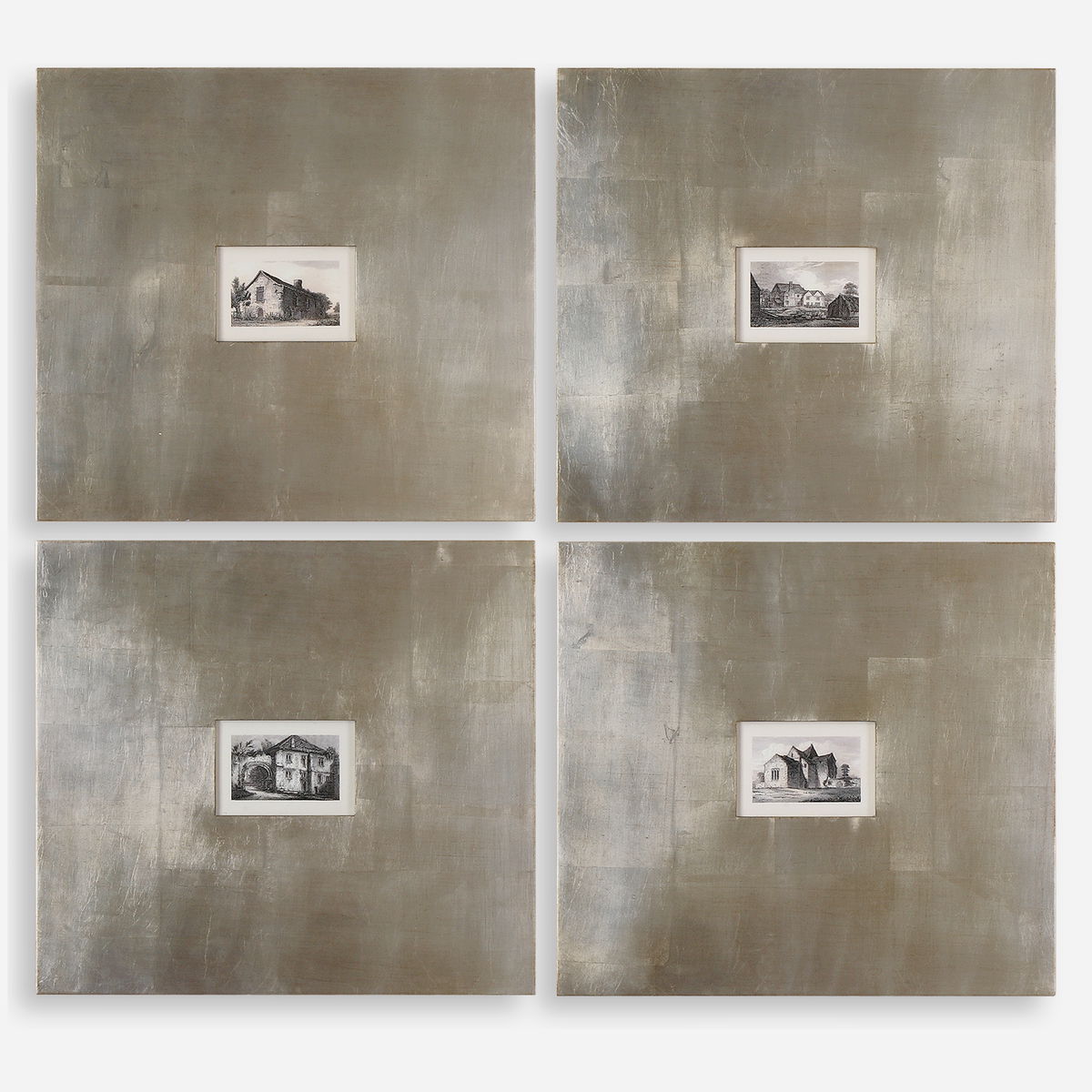 Historical Buildings Framed Art Set/4, by Uttermost, 23.12" width x 21.12" height x 0.5" depth View 1