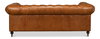 Tufted English Club Sofa  Cuba Brown, by Sarreid, 3'2" length x 7'5" width x 2'8" height thumbnail 10