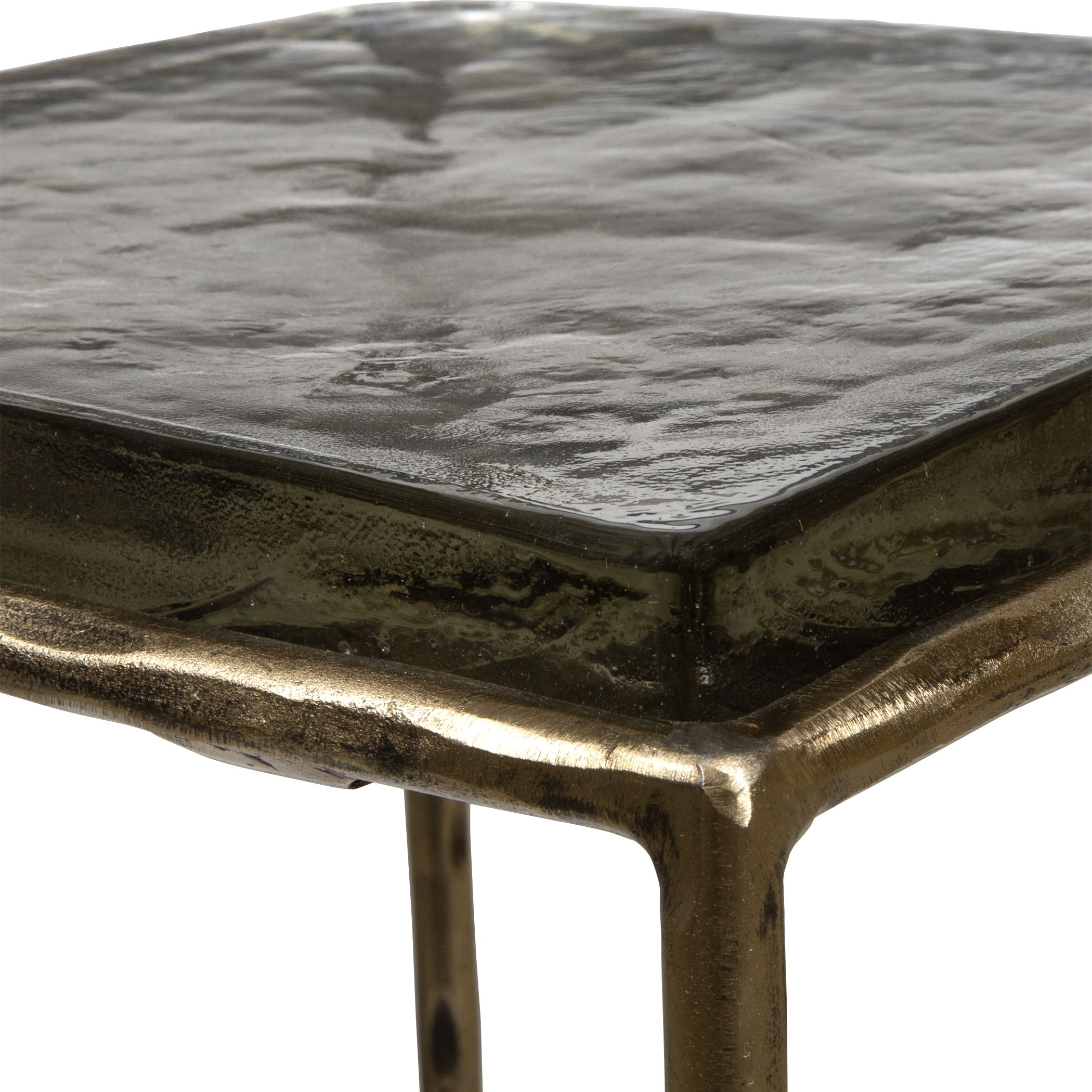 Ovard Antiqued Gold Accent Table large image 