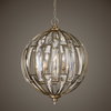 Vicentina 6 Light Sphere Pendant, by Uttermost, 2'4.75" height x 1'10" diameter thumbnail 3