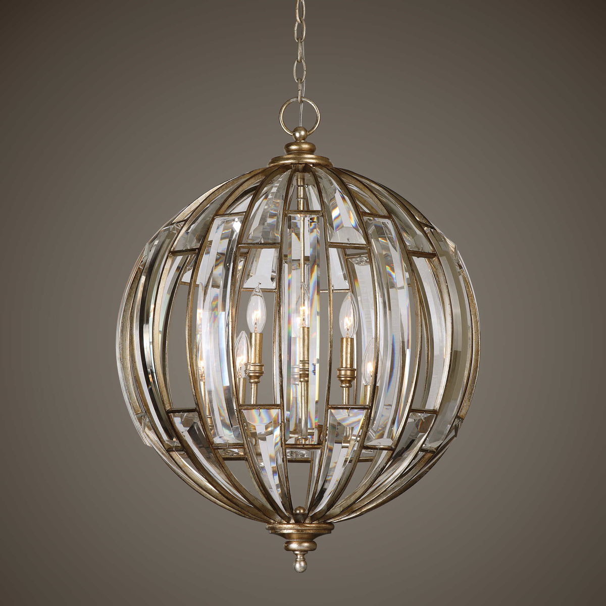 Vicentina 6 Light Sphere Pendant, by Uttermost, 28.75" height x 22" diameter View 3