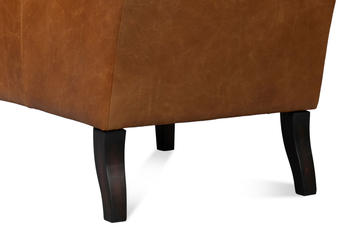 Elite Wing Lounge Chair  Cuba Brown, by Sarreid, 3' length x 2'4" width x 3'4" height View 8