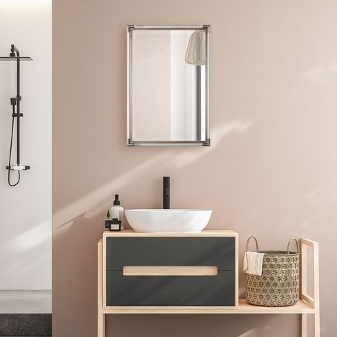 Mackai Metallic Silver Mirror