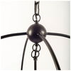 Penhill (25'x24') Black and Wooden Three Bulb Chandelier, by Mercana, 25" length x 25" width x 24" height thumbnail 4