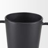 Tasya Large Matte Black with Handles Metal Vase, by Mercana, 7.09" length x 7.09" width x 11.02" height thumbnail 7