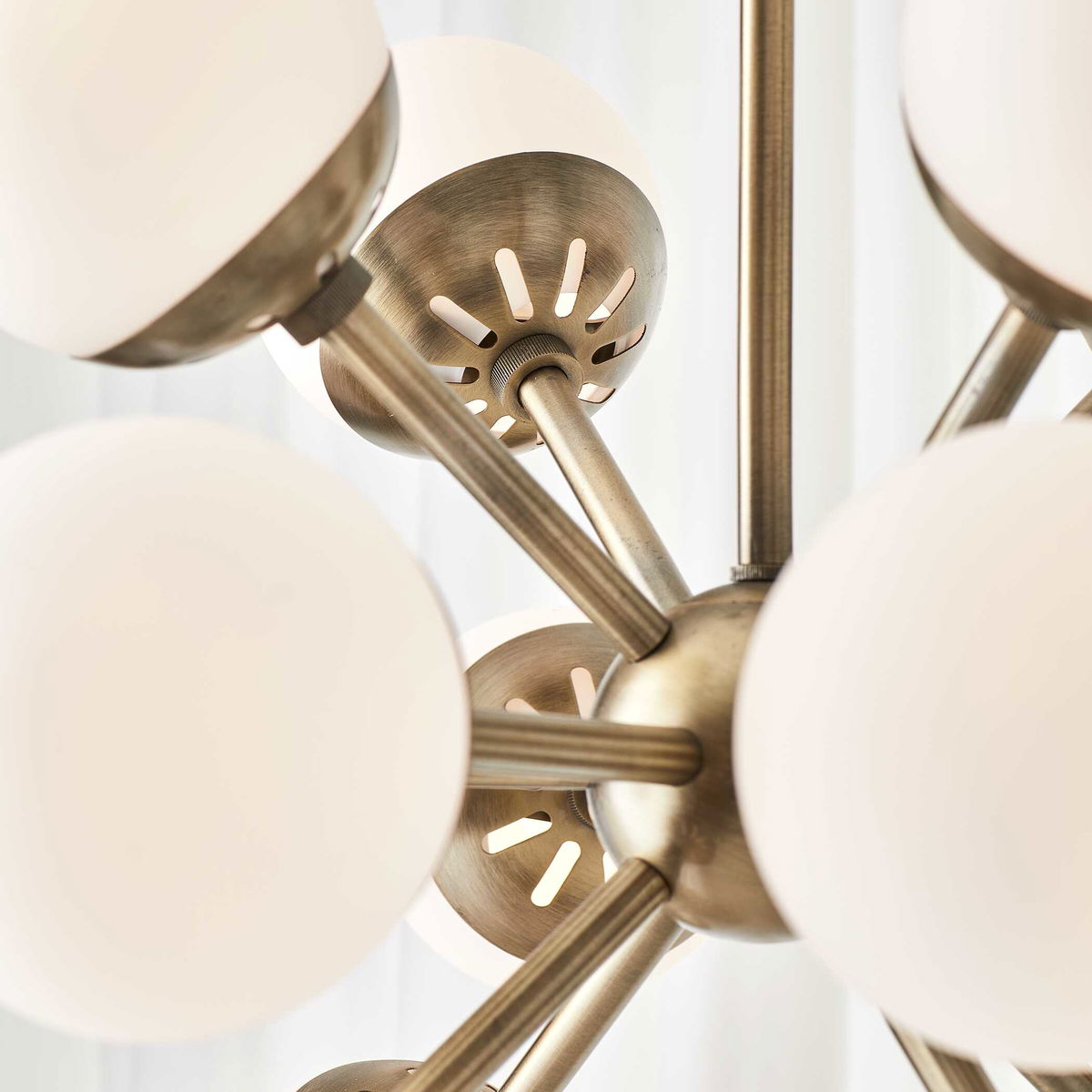 Droplet 16 Light Sputnik Chandelier, by Uttermost, 28.12" width x 17.12" height x 28.12" diameter View 8