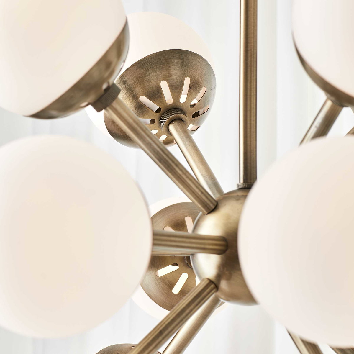 Droplet 16 Light Sputnik Chandelier, by Uttermost, 28.12" width x 17.12" height x 28.12" diameter View 8