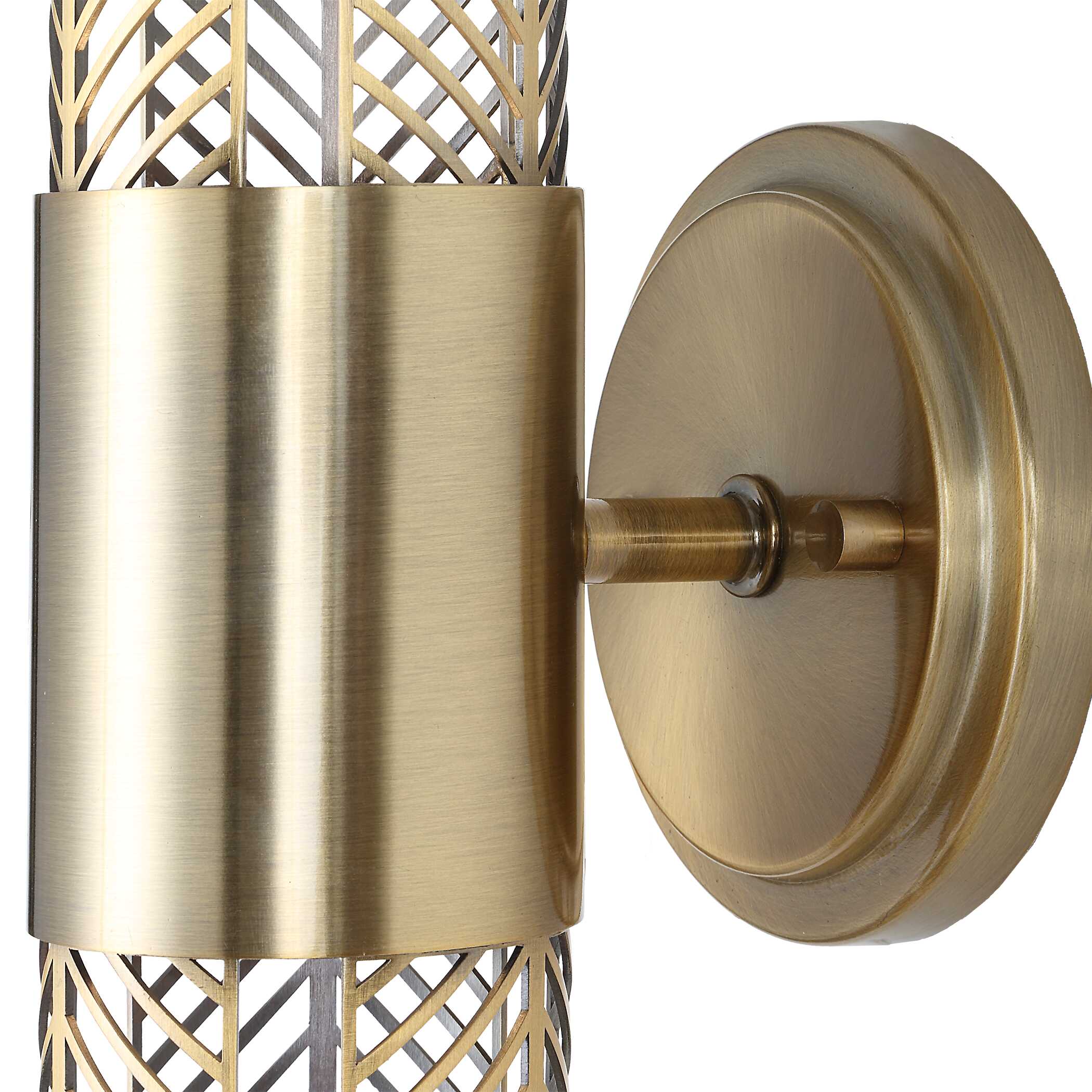 Cret 2 Light LED Brass Sconce, Ceiling Light by Uttermost, 4.75" width x 18.25" height x 5.12" depth View 7