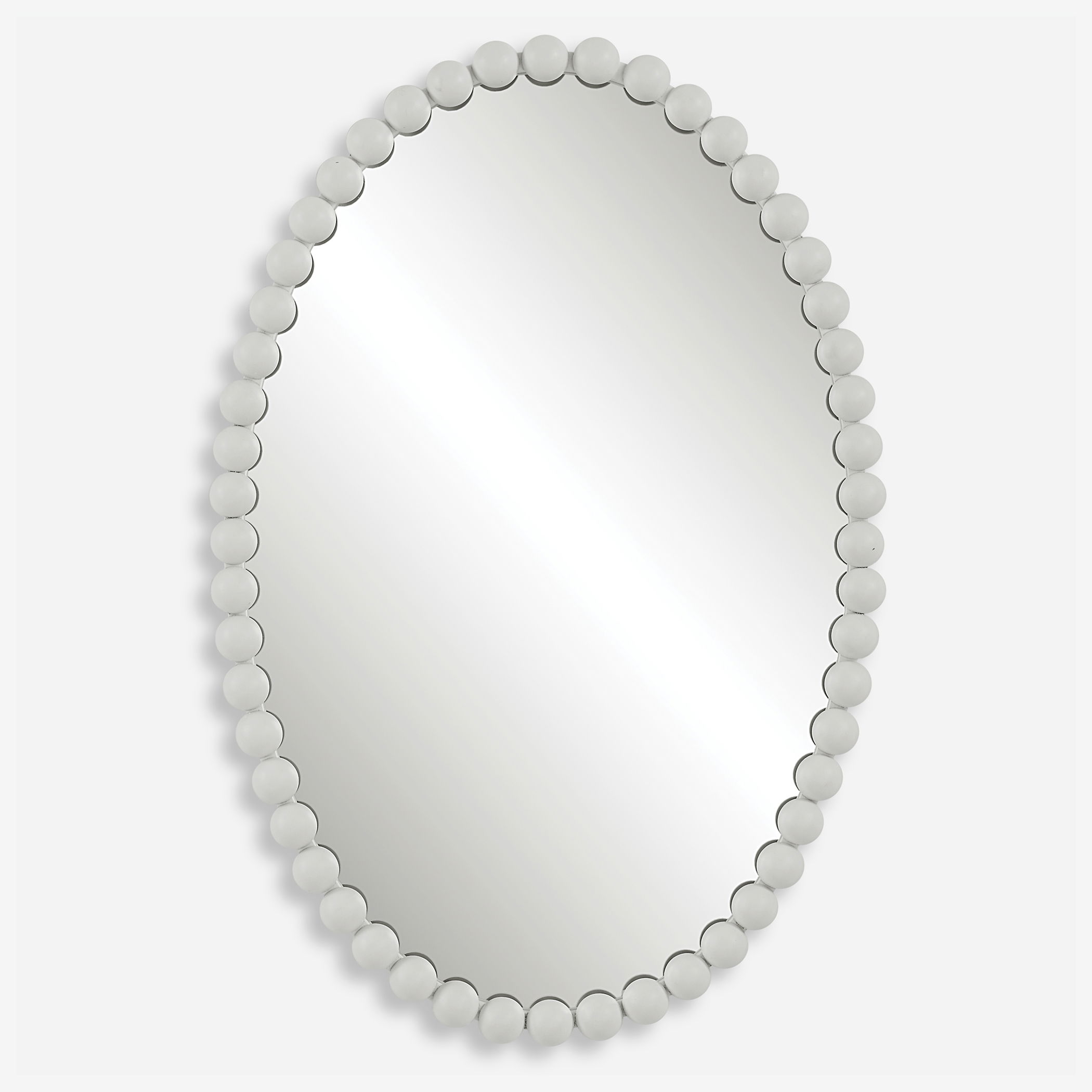 Serna White Oval Mirror large image 