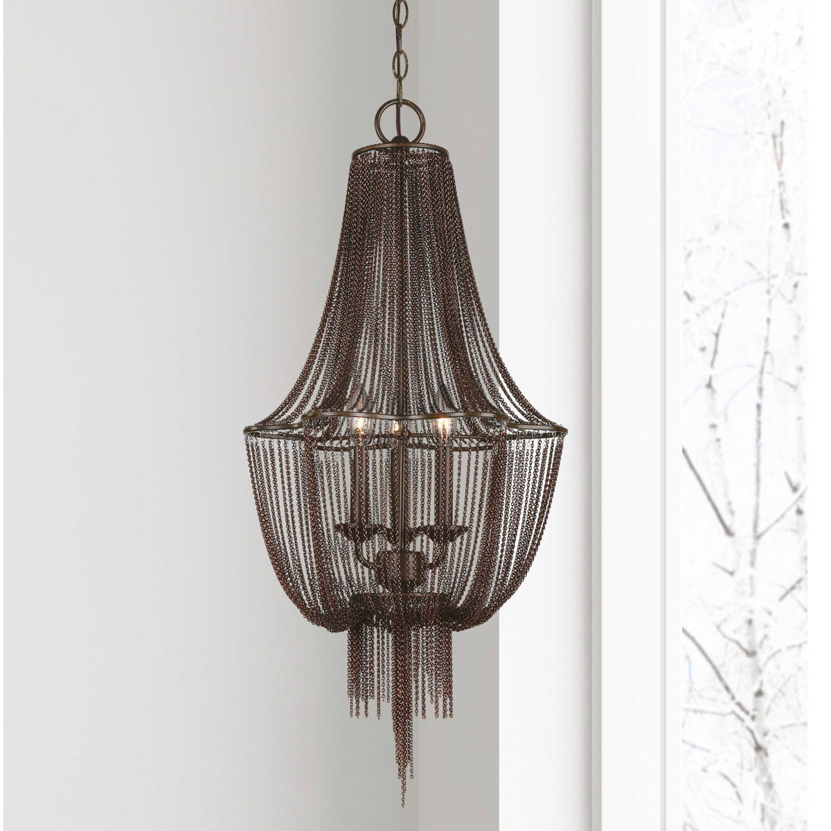 Lezzeno 3 Chandelier, by Uttermost, 33" height x 15.25" diameter View 3