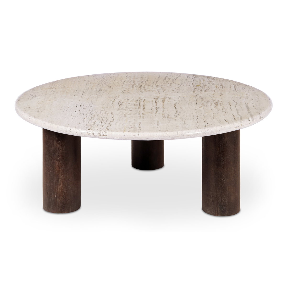 Landon Coffee Table Beige Travertine, by Moe's Home, 42" width x 16.14" height x 42" depth View 1
