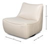 Kennett Swivel Chair,Crystal White Leath thumbnail 23