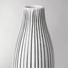 Kira I Small White Pinstripe Ceramic Vase, by Mercana, 4.92" length x 4.92" width x 17.72" height thumbnail 6