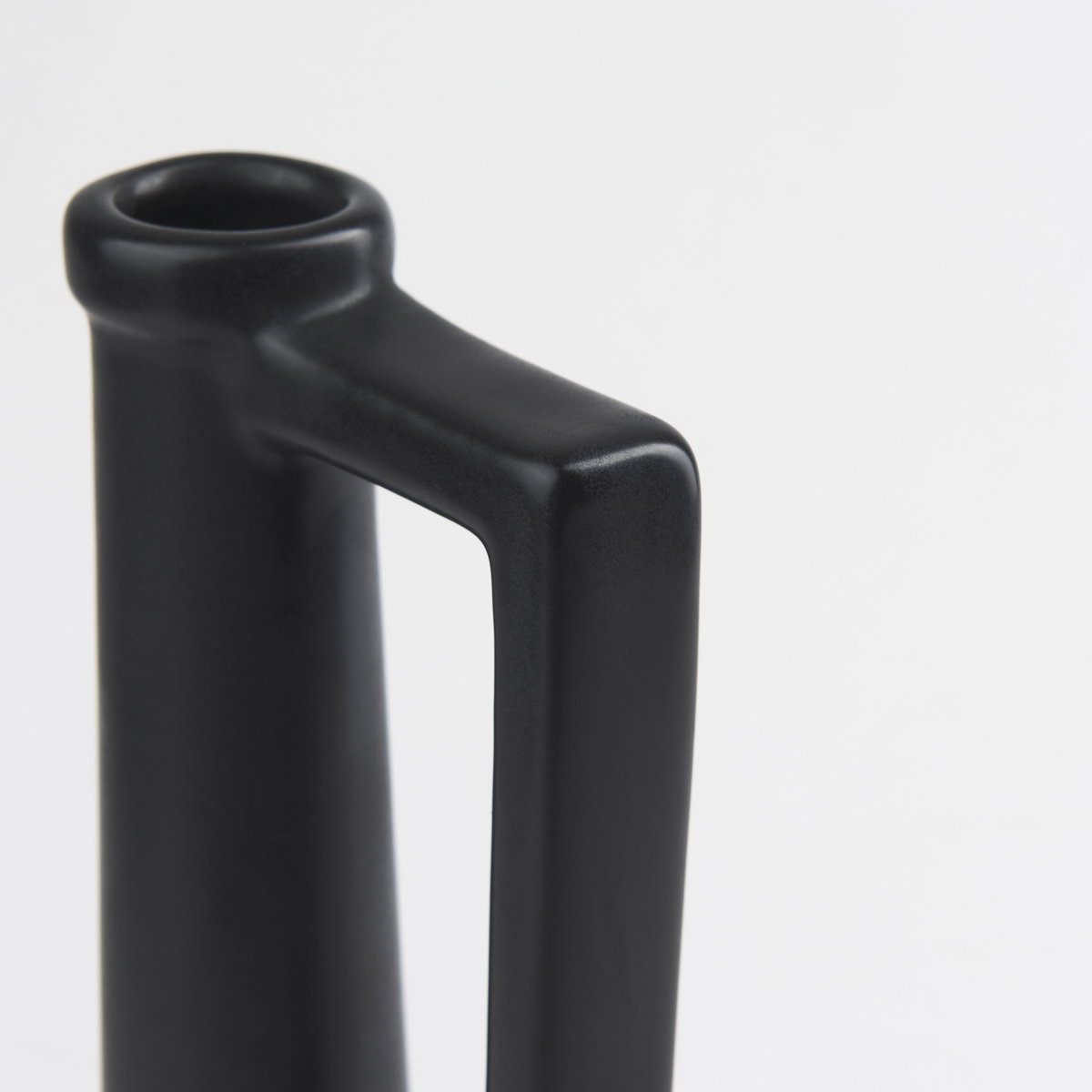 Burton 14.2H Medium Matte Black Ceramic Jug Vase, Decorative Jar by Mercana, 5.51" length x 5.51" width x 12.6" height View 9