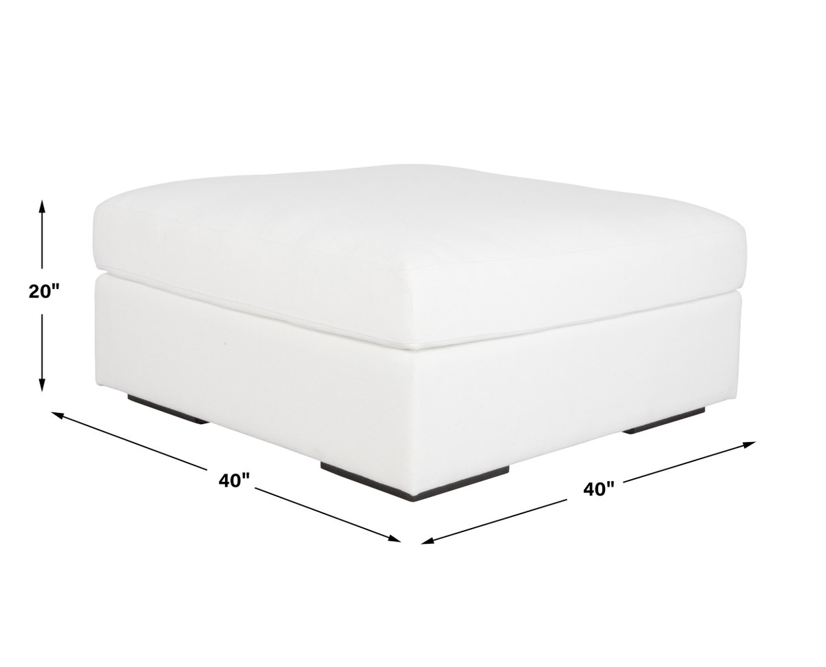 REFUGE SOFA, OTTOMAN, ARCTIC WHITE, Furniture by Uttermost, 40" width x 20" height x 40" depth View 3