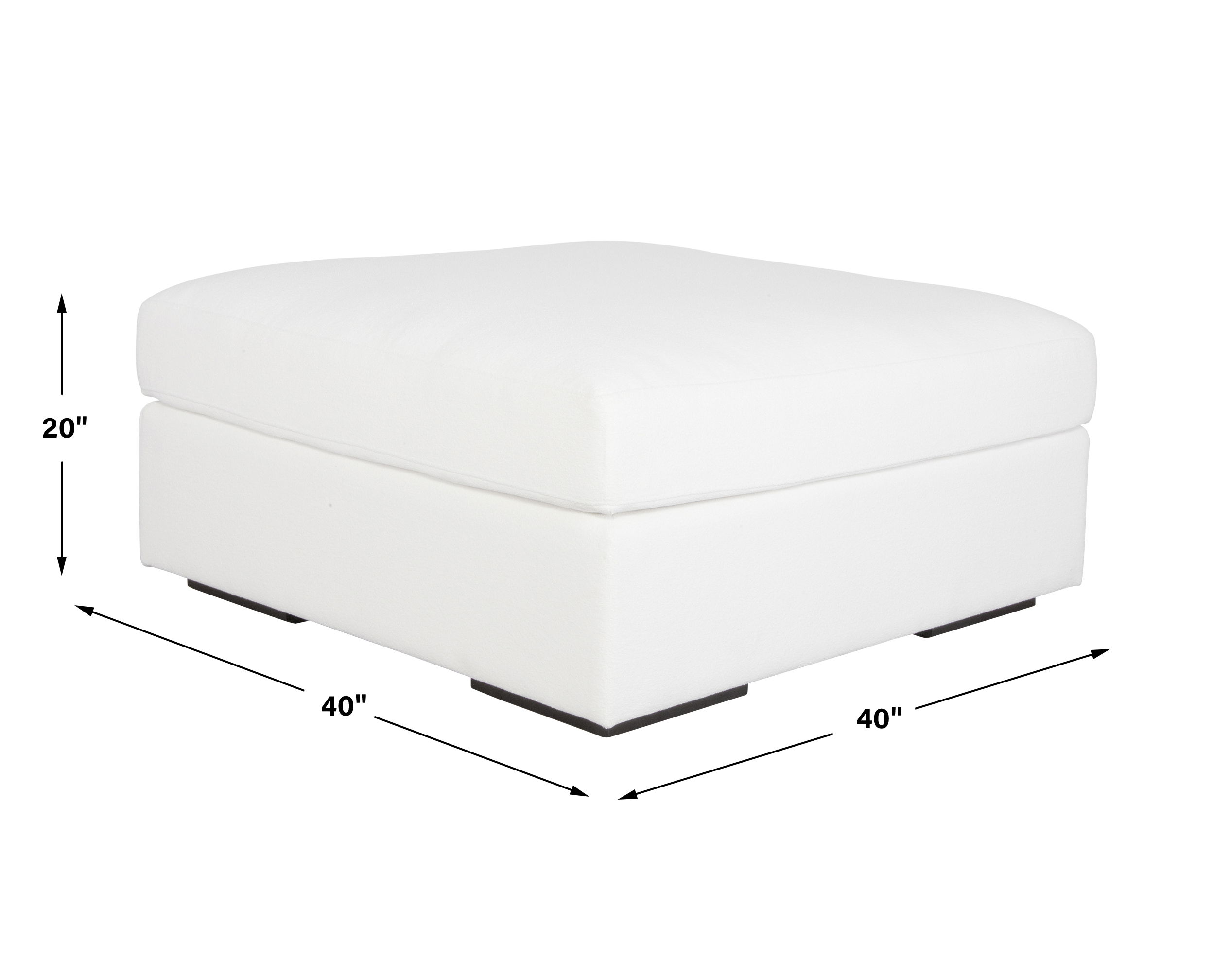 Refuge Arctic White Sofa Ottoman, Furniture by Uttermost, 40" width x 20" height x 40" depth View 3
