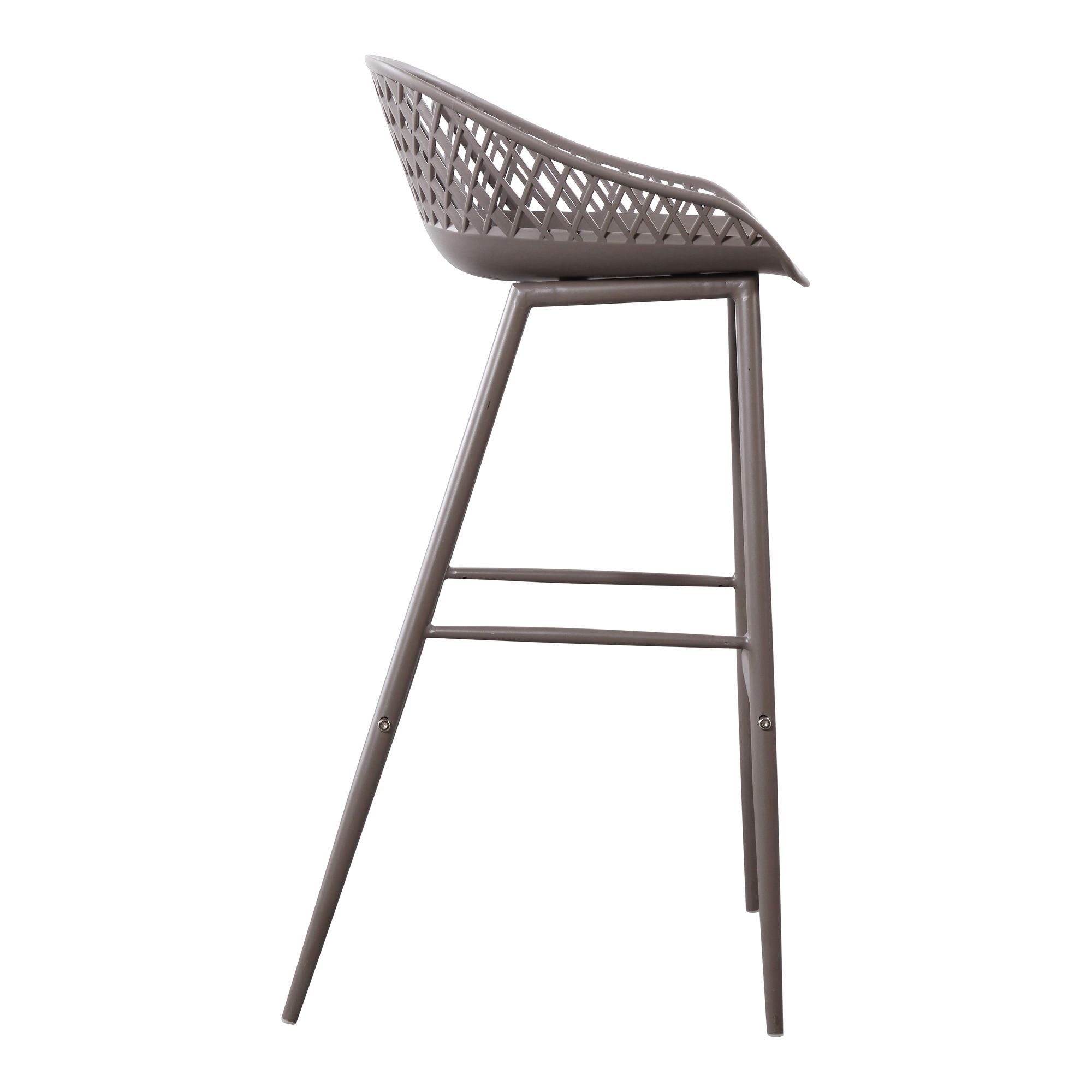 Piazza Outdoor Barstool Grey - Set Of Two, Outdoor Chair by Moe's Home, 1'7.29" width x 3'1.2" height x 1'7.68" depth View 7