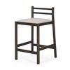 Sam Dark Brown Wood with Cream Fabric Counter Stool thumbnail 0