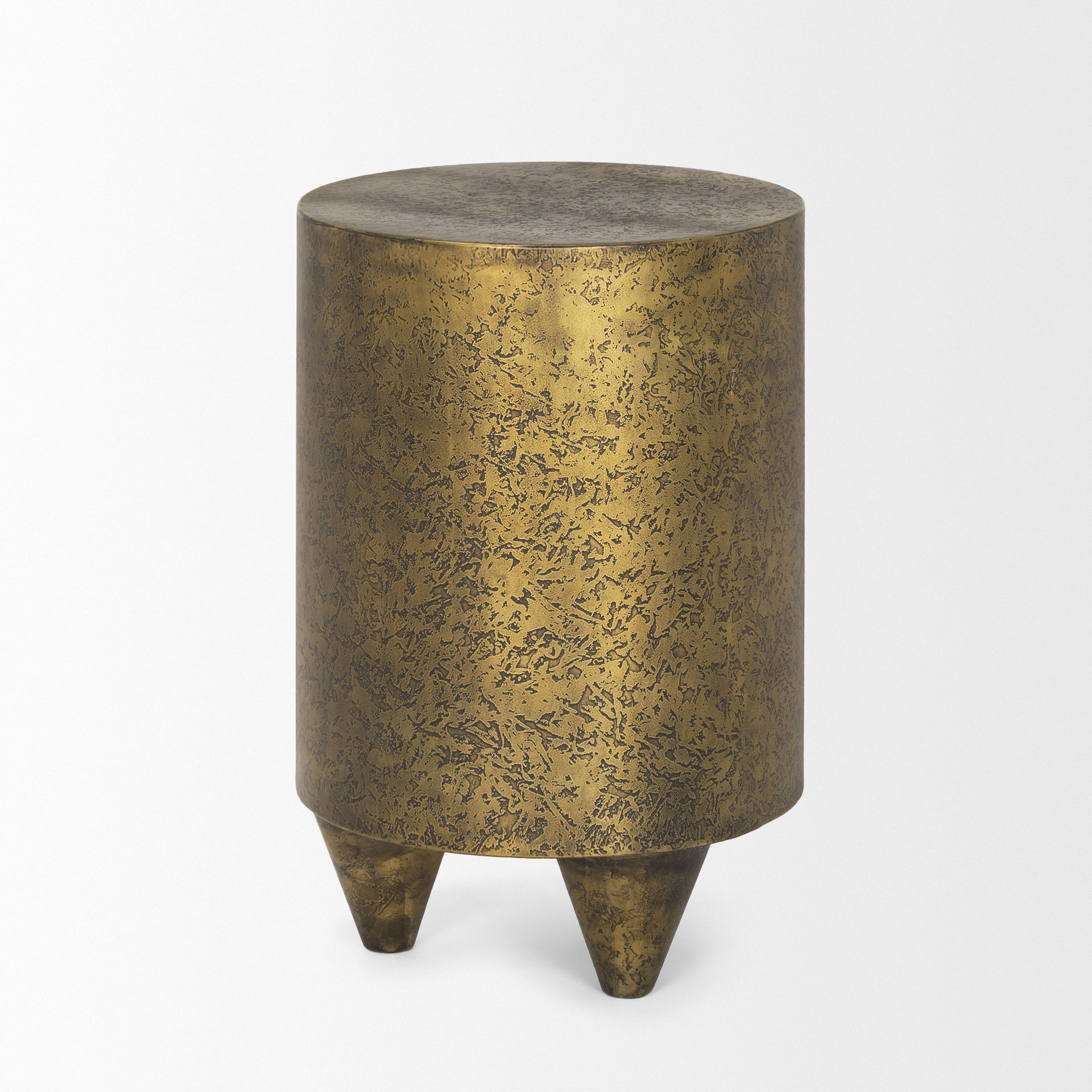 Rosh Textured Gold Metal with Acid Wash  Accent Table large image 