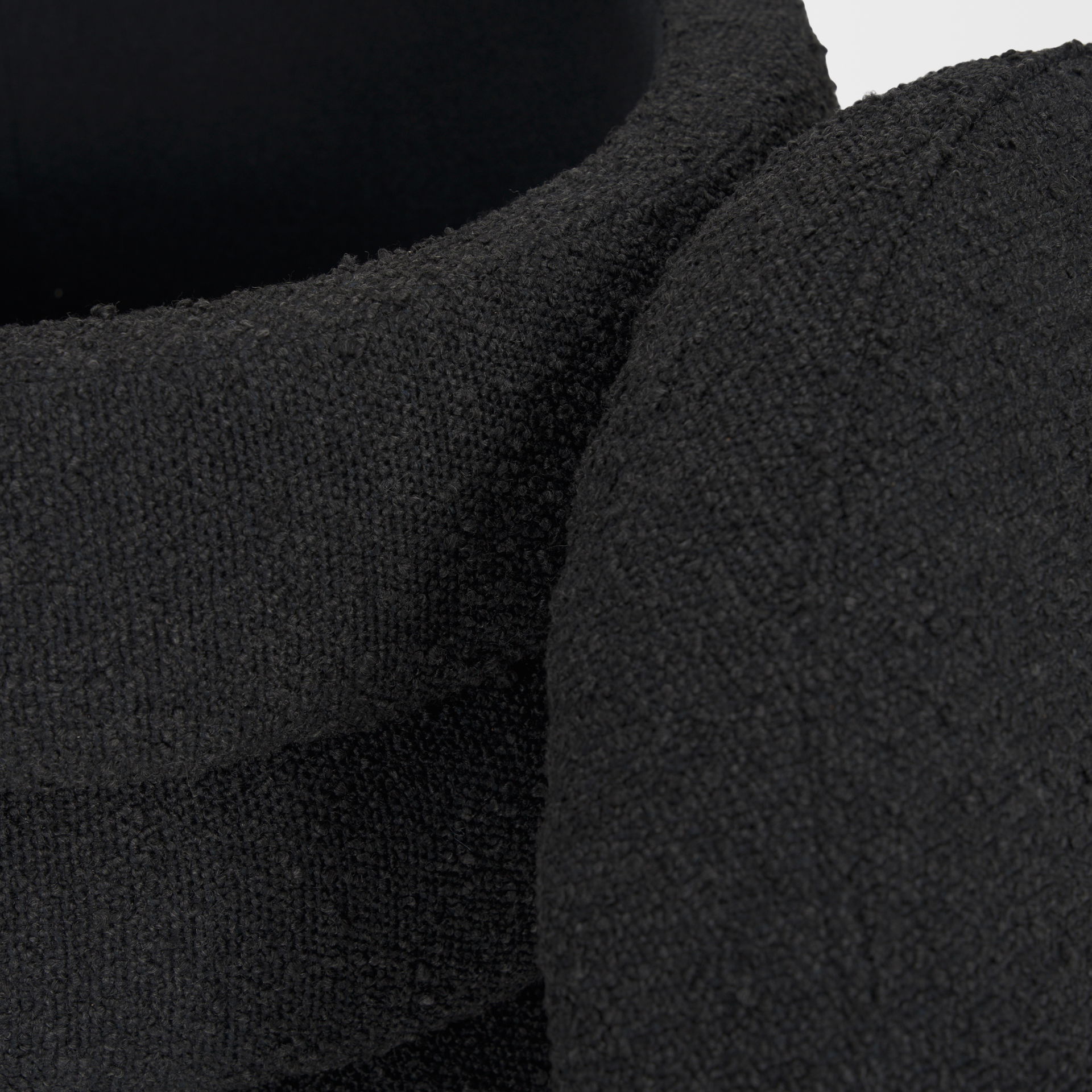 Elise Black Boucle Upholstered Storage Ottoman large image 