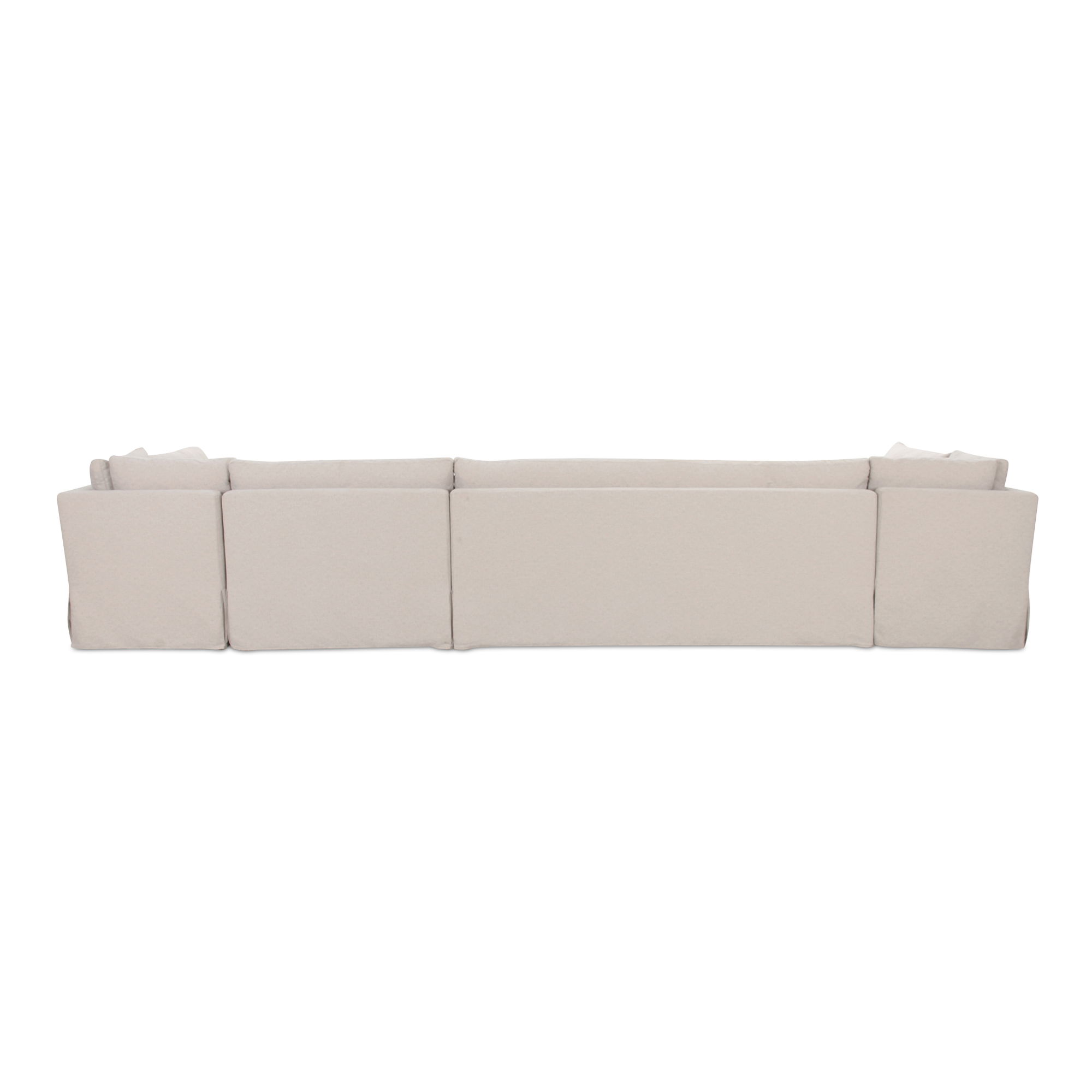 Fable Slipcover Dining Banquette U-shape Beige 168in large image 