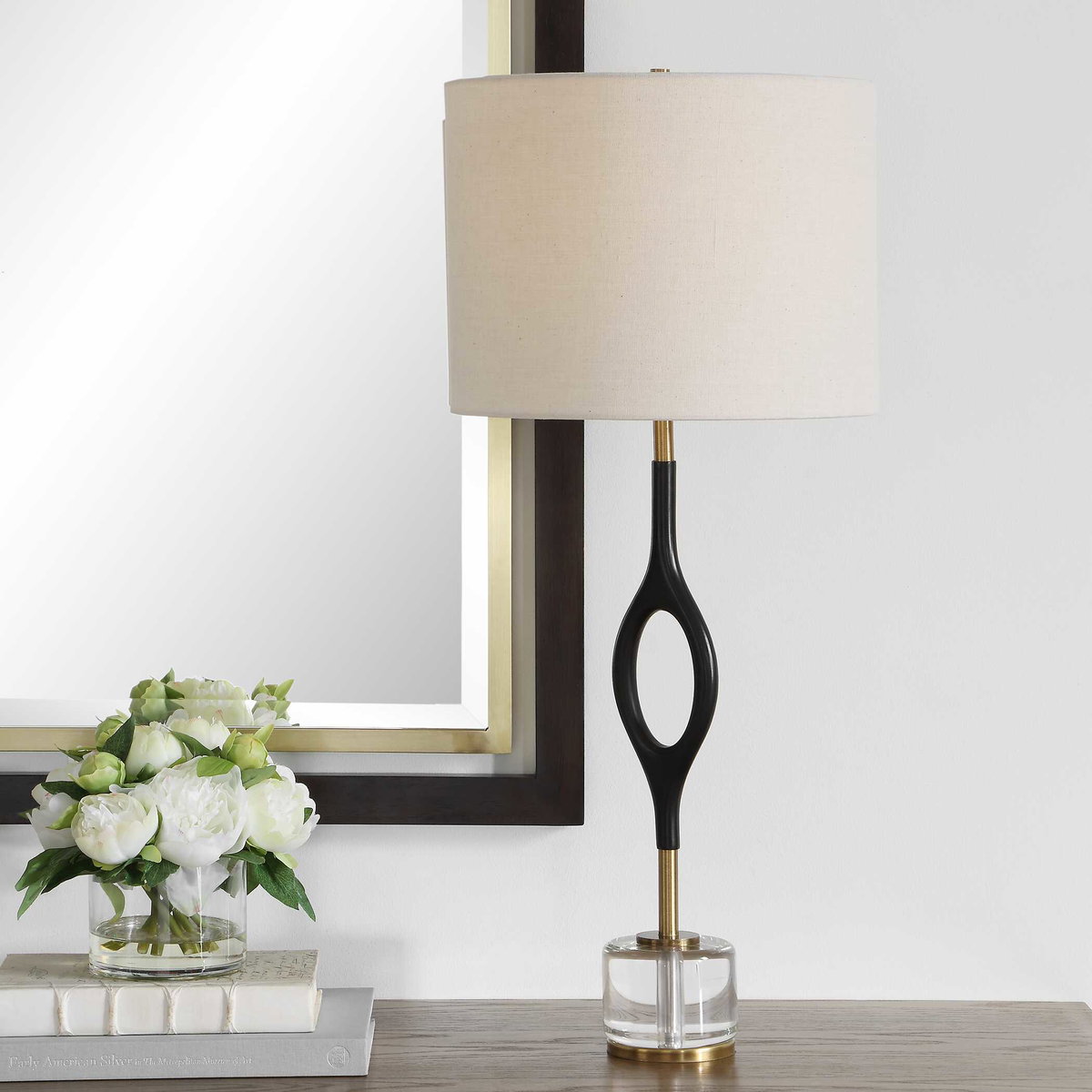 Maryam Cordless LED Buffet Lamp, Table Lamp by Uttermost, 13" width x 30.25" height x 13" depth View 2