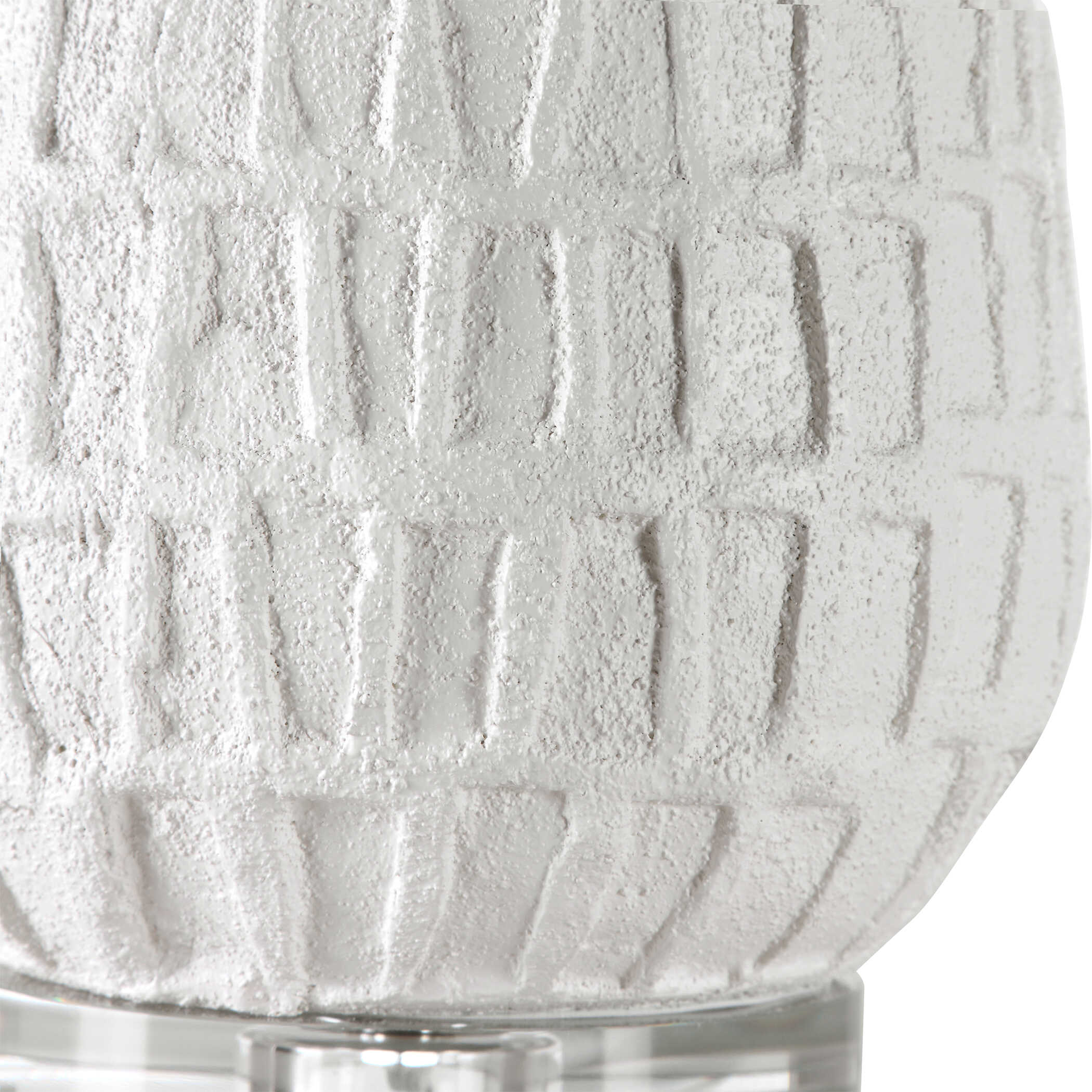 Caelina Textured White Table Lamp, by Uttermost, 17" width x 26.5" height x 17" depth View 7