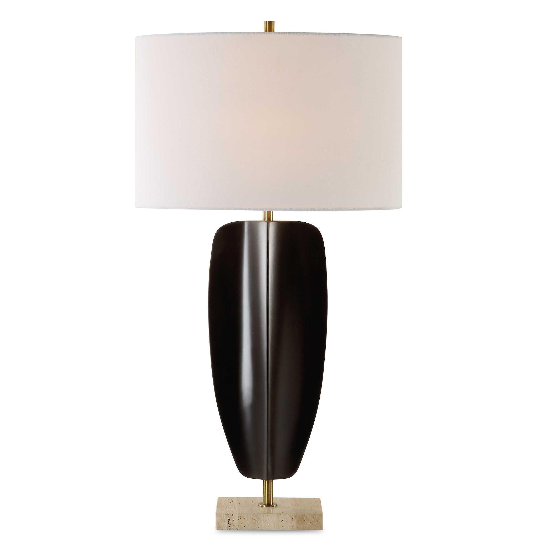 Kure Black Table Lamp, by Uttermost, 16" width x 30.25" height x 10" depth View 1