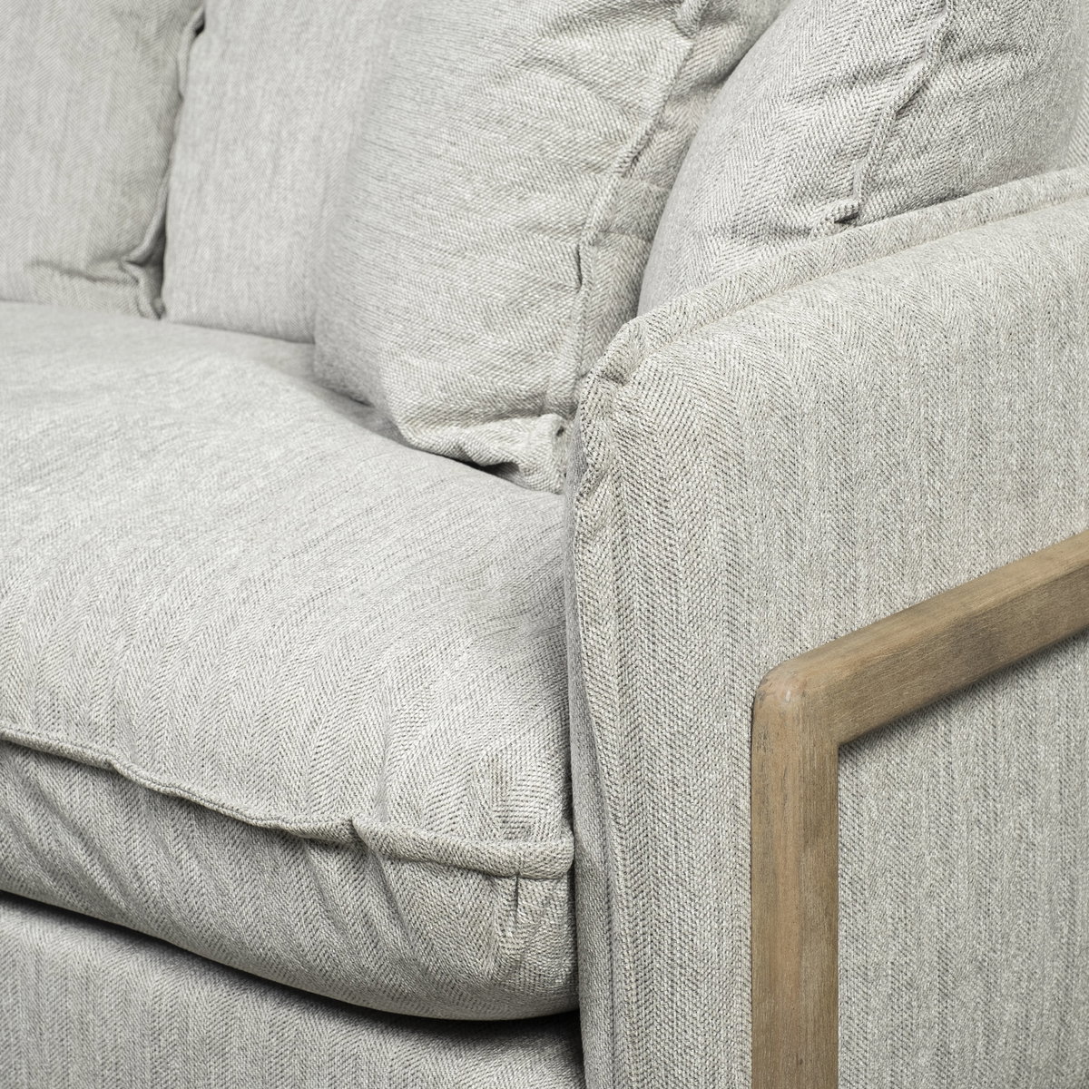 Roy I 84' Frost Gray Upholstered Three Seater Sofa, Sofas & Sectional by Mercana, 83.86" length x 40.94" width x 32.87" height View 7