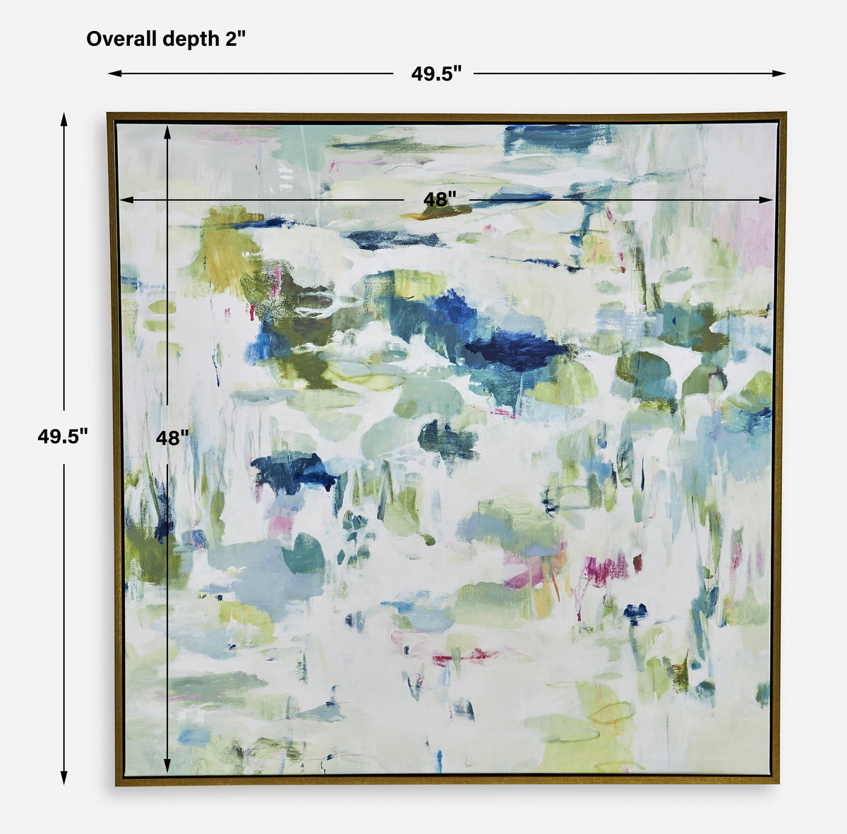 Abstract Reflections Framed Canvas, Art by Uttermost, 49.5" width x 49.5" height x 2" depth View 3