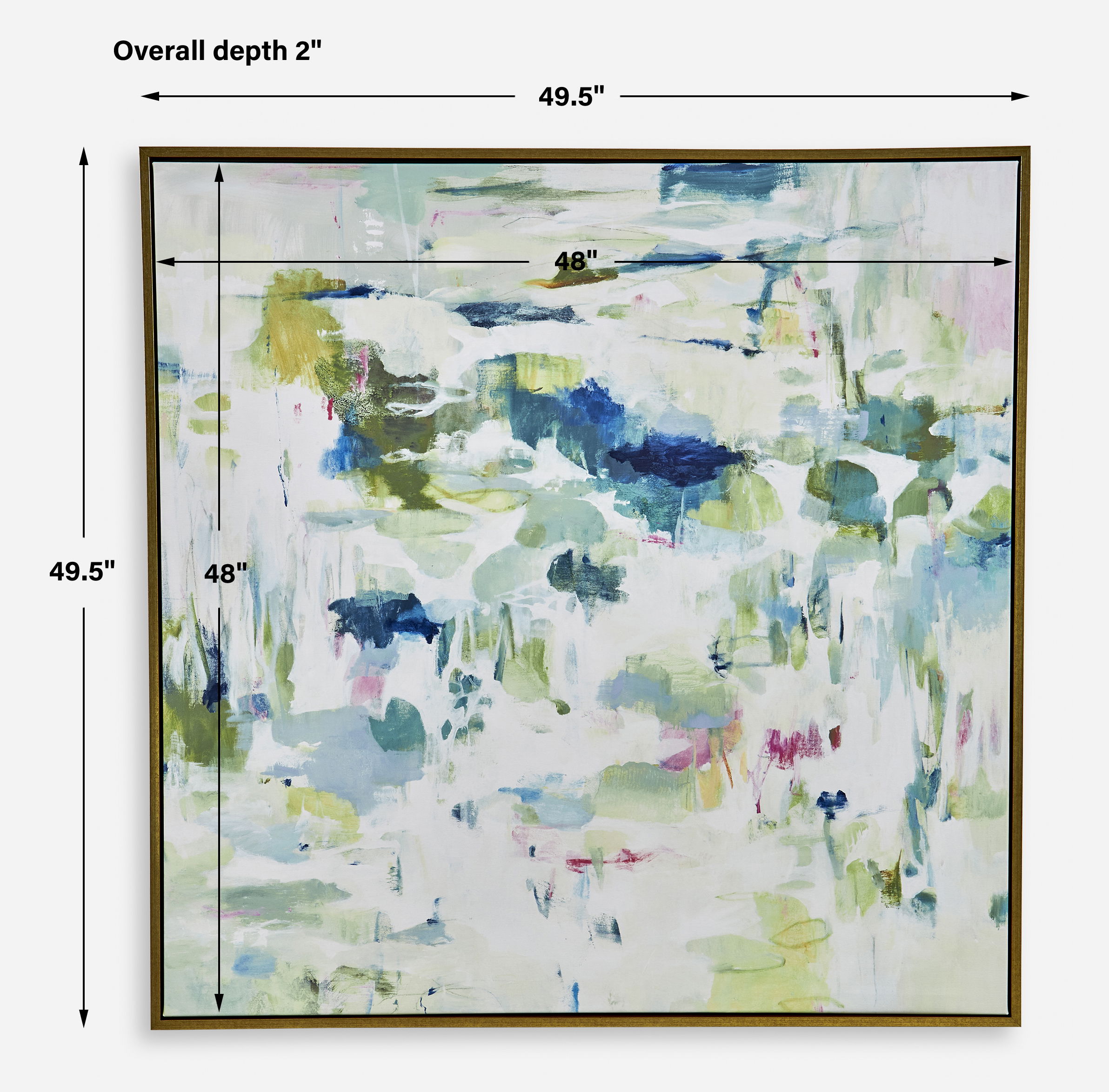 Abstract Reflections Framed Canvas, Painting by Uttermost, 49.5" width x 49.5" height x 2" depth View 3