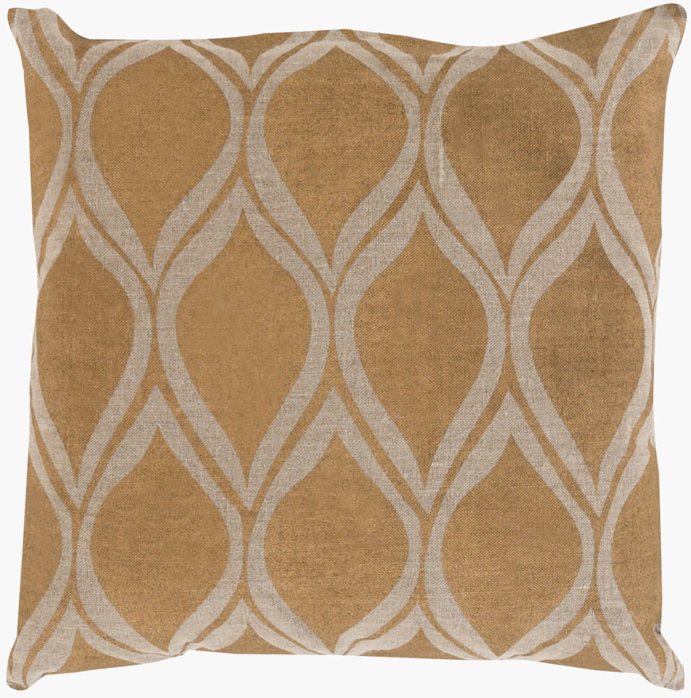Metallic Stamped Accent Pillow Down, Decorative Pillow by Surya, 22" length x 22" width