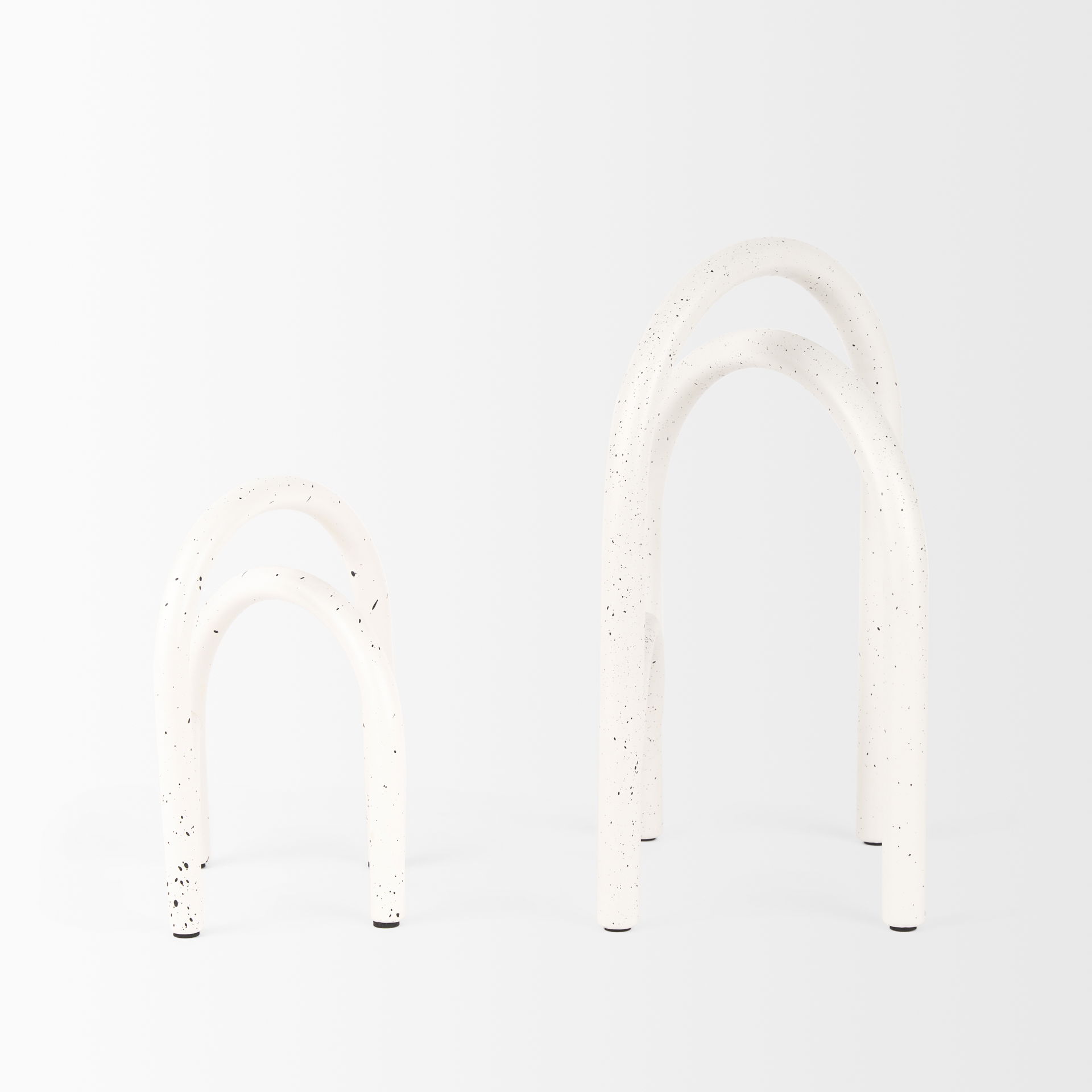 Springe White & Gray Speckled Arch Decorative Object (Set of 2), by Mercana, 4.53" length x 3.35" width x 6.5" height View 4